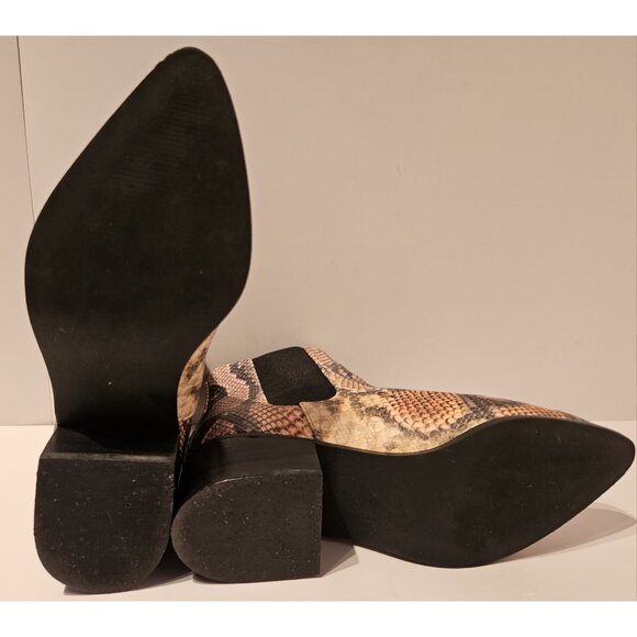 Design Lab Lord & Taylor Chelsea Boots Snakeskin Print Womens 6M ECU - Picture 9 of 13